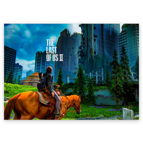 Поздравительная открытка с принтом The Last of Us Part II в Тюмени, 100% бумага | плотность бумаги 280 г/м2, матовая, на обратной стороне линовка и место для марки
 | ellie | the last of us part ii | один из нас часть 2 | постапокалипсис | элли