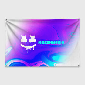 Флаг-баннер с принтом MARSHMELLO МАРШМЕЛЛОУ в Тюмени, 100% полиэстер | размер 67 х 109 см, плотность ткани — 95 г/м2; по краям флага есть четыре люверса для крепления | face | logo | marsh | marshmallow | marshmello | marshmelo | mello | smile | лицо | лого | маршмеллов | маршмеллоу | маршмеллу | маршмело | маршмелов | маршмелоу | маска | музыка | рожица | символ | смайл | улыбка