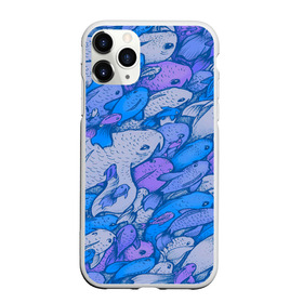 Чехол для iPhone 11 Pro Max матовый с принтом косяк рыб крупно рисунок в Тюмени, Силикон |  | Тематика изображения на принте: арт | косяк | много | морские жители | морской | подводный мир | рисунок | рыбки | рыбы | синий | фиолетовый