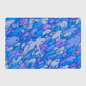 Магнитный плакат 3Х2 с принтом косяк рыб крупно рисунок в Тюмени, Полимерный материал с магнитным слоем | 6 деталей размером 9*9 см | арт | косяк | много | морские жители | морской | подводный мир | рисунок | рыбки | рыбы | синий | фиолетовый