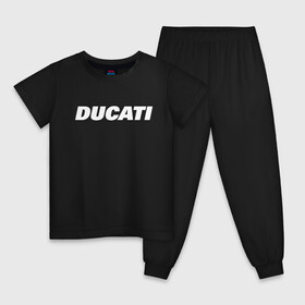 Детская пижама хлопок с принтом DUCATI в Тюмени, 100% хлопок |  брюки и футболка прямого кроя, без карманов, на брюках мягкая резинка на поясе и по низу штанин
 | Тематика изображения на принте: ducati | moto | дукати | мото | мотоспорт