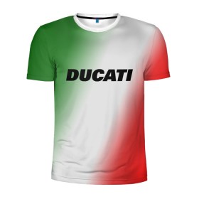 Мужская футболка 3D спортивная с принтом DUCATI в Тюмени, 100% полиэстер с улучшенными характеристиками | приталенный силуэт, круглая горловина, широкие плечи, сужается к линии бедра | ducati | moto | дукати | мото | мотоспорт