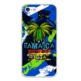 Чехол для iPhone 5/5S матовый с принтом Jamaica Roots and reggae в Тюмени, Силикон | Область печати: задняя сторона чехла, без боковых панелей | Тематика изображения на принте: jamaica | reggae | roots | летняя | лето | надпись | пальма | раста | регги | рэгги | текст | фраза | ямайка