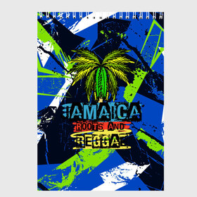 Скетчбук с принтом Jamaica Roots and reggae в Тюмени, 100% бумага
 | 48 листов, плотность листов — 100 г/м2, плотность картонной обложки — 250 г/м2. Листы скреплены сверху удобной пружинной спиралью | jamaica | reggae | roots | летняя | лето | надпись | пальма | раста | регги | рэгги | текст | фраза | ямайка