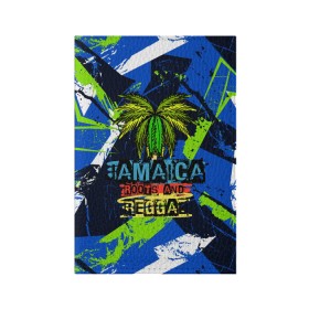 Обложка для паспорта матовая кожа с принтом Jamaica Roots and reggae в Тюмени, натуральная матовая кожа | размер 19,3 х 13,7 см; прозрачные пластиковые крепления | jamaica | reggae | roots | летняя | лето | надпись | пальма | раста | регги | рэгги | текст | фраза | ямайка