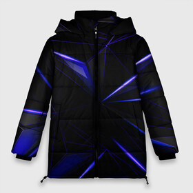 Женская зимняя куртка 3D с принтом HEXAGON BLUE в Тюмени, верх — 100% полиэстер; подкладка — 100% полиэстер; утеплитель — 100% полиэстер | длина ниже бедра, силуэт Оверсайз. Есть воротник-стойка, отстегивающийся капюшон и ветрозащитная планка. 

Боковые карманы с листочкой на кнопках и внутренний карман на молнии | Тематика изображения на принте: armour | army | neon | армия | броник | броня | доспехи | жилет | зеленая | камуфляж | косплей | костюм | линии | мрачный | неон | подарок | полосы | светлый | текстура | темный | чб | щит | яркий