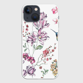 Чехол для iPhone 13 mini с принтом Колибри в Тюмени,  |  | арт | колибри | краски | птица | птичка | рисунок | цветы