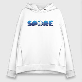 Женское худи Oversize хлопок с принтом Spore Logo Blue (Z) в Тюмени, френч-терри — 70% хлопок, 30% полиэстер. Мягкий теплый начес внутри —100% хлопок | боковые карманы, эластичные манжеты и нижняя кромка, капюшон на магнитной кнопке | creepy cute | ea | electronic arts | maxis | spore | spore hero | ангелоид | генирал фауст | гудра | жуткие и милые | империя эсти | маасари | мухоид | племя | ролевая игра | рыба бегун | симулятор бога | сирено головый