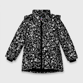Зимняя куртка для девочек 3D с принтом Узоры Черно-белые в Тюмени, ткань верха — 100% полиэстер; подклад — 100% полиэстер, утеплитель — 100% полиэстер. | длина ниже бедра, удлиненная спинка, воротник стойка и отстегивающийся капюшон. Есть боковые карманы с листочкой на кнопках, утяжки по низу изделия и внутренний карман на молнии. 

Предусмотрены светоотражающий принт на спинке, радужный светоотражающий элемент на пуллере молнии и на резинке для утяжки. | earth | flowers | forest | neon | без надписей | весенняя | весна | зелень | земля | зима | зимняя | искусство | космос | краски | лес | летняя | лето | море | неон | океан | осенняя | природа | приятная | растения