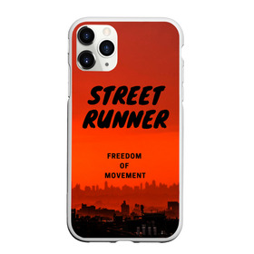 Чехол для iPhone 11 Pro Max матовый с принтом Street runner в Тюмени, Силикон |  | run | runner | running | street | бег | город | закат | лёгкая атлетика | рассвет | улица | я бегу