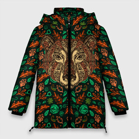 Женская зимняя куртка 3D с принтом Лесной Орнамент Медведь в Тюмени, верх — 100% полиэстер; подкладка — 100% полиэстер; утеплитель — 100% полиэстер | длина ниже бедра, силуэт Оверсайз. Есть воротник-стойка, отстегивающийся капюшон и ветрозащитная планка. 

Боковые карманы с листочкой на кнопках и внутренний карман на молнии | Тематика изображения на принте: earth | flowers | forest | lion | neon | беж | весенняя | весна | зелень | земля | зима | зимняя | искусство | космос | лев | лес | медведь | медвежонок | море | неон | океан | осенняя | природа | приятная | растения