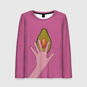 Женский лонгслив 3D с принтом avocado в Тюмени, 100% полиэстер | длинные рукава, круглый вырез горловины, полуприлегающий силуэт | vegan | веган | веганство | вегетарианец | вегетарианство | еда | зеленый | земля | зож | листья | мир | охрана | позиция | природа