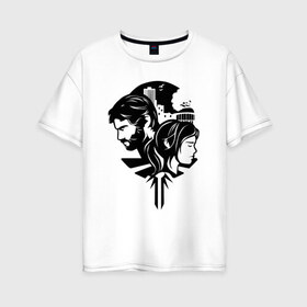 Женская футболка хлопок Oversize с принтом The Last of Us в Тюмени, 100% хлопок | свободный крой, круглый ворот, спущенный рукав, длина до линии бедер
 | джоэл | игра | последние из нас | постапокалипсис | элли