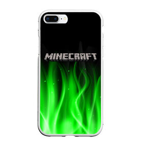 Чехол для iPhone 7Plus/8 Plus матовый с принтом MINECRAFT в Тюмени, Силикон | Область печати: задняя сторона чехла, без боковых панелей | Тематика изображения на принте: creeper | game | minecraft | блоки | игра | квадраты | компьютерная | крипер | криппер | майнкрафт | огонь