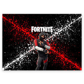 Поздравительная открытка с принтом Fortnite Ikonik. в Тюмени, 100% бумага | плотность бумаги 280 г/м2, матовая, на обратной стороне линовка и место для марки
 | archetype | fortnite | fortnite 2 | fortnite x | ikonik | marshmello | raven | архетип | ворон | иконик | маршмелло | фортнайт | фортнайт 2 | фортнайт глава 2