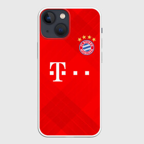 Чехол для iPhone 13 mini с принтом BAYERN MUNCHEN. в Тюмени,  |  | fc | fc bayern munich | football | football club | sport | клуб германии | мюнхен | немецкий футбольный клуб | спорт | уефа | униформа | фирменные цвета | фк | футбол | футбольный клуб | футбольный клуб бавария