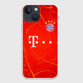 Чехол для iPhone 13 mini с принтом BAYERN MUNCHEN. в Тюмени,  |  | fc | fc bayern munich | football | football club | sport | клуб германии | мюнхен | немецкий футбольный клуб | спорт | уефа | униформа | фирменные цвета | фк | футбол | футбольный клуб | футбольный клуб бавария