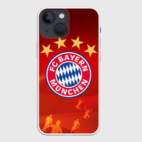 Чехол для iPhone 13 mini с принтом BAYERN MUNCHEN. в Тюмени,  |  | fc | fc bayern munich | football | football club | sport | клуб германии | мюнхен | немецкий футбольный клуб | спорт | уефа | униформа | фирменные цвета | фк | футбол | футбольный клуб | футбольный клуб бавария