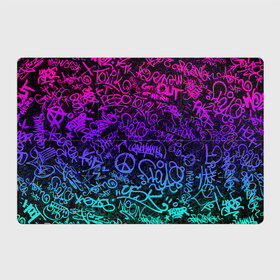 Магнитный плакат 3Х2 с принтом Граффити Neon в Тюмени, Полимерный материал с магнитным слоем | 6 деталей размером 9*9 см | blue | cyberpunk | drawing | graffiti | lettering | neon | paint | purple | text | брызги | граффити | киберпанк | краска | надписи | неон | рисунок | синий | текст | фиолетовый