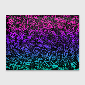 Обложка для студенческого билета с принтом Граффити Neon в Тюмени, натуральная кожа | Размер: 11*8 см; Печать на всей внешней стороне | Тематика изображения на принте: blue | cyberpunk | drawing | graffiti | lettering | neon | paint | purple | text | брызги | граффити | киберпанк | краска | надписи | неон | рисунок | синий | текст | фиолетовый