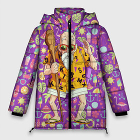 Женская зимняя куртка 3D с принтом Шар Дракона Мастер Роши в Тюмени, верх — 100% полиэстер; подкладка — 100% полиэстер; утеплитель — 100% полиэстер | длина ниже бедра, силуэт Оверсайз. Есть воротник-стойка, отстегивающийся капюшон и ветрозащитная планка. 

Боковые карманы с листочкой на кнопках и внутренний карман на молнии | dragon ball | аниме | боевой гоку | жемчуг дракона | летние мотивы | лето | мастер роши | шар дракона