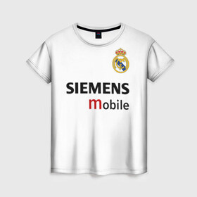 Женская футболка 3D с принтом Рауль Реал Мадрид в Тюмени, 100% полиэфир ( синтетическое хлопкоподобное полотно) | прямой крой, круглый вырез горловины, длина до линии бедер | 7 | raul | real madrid | испанский футбольный клуб | ла лига | легенда реала | логотип реала | нападающий | номер 7 | рауль | реал мадрид | сименс мобайл | эмблема реала