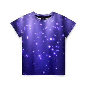 Детская футболка 3D с принтом Мерцающие Светлячки в Тюмени, 100% гипоаллергенный полиэфир | прямой крой, круглый вырез горловины, длина до линии бедер, чуть спущенное плечо, ткань немного тянется | Тематика изображения на принте: stars | блестки | брызги | вода | водопад | вселенная | галактика | глубина | горошек | градиент | звездные | звездопад | космос | краски | лагуна | море | неоновый | ночь | огоньки | океан | переливы