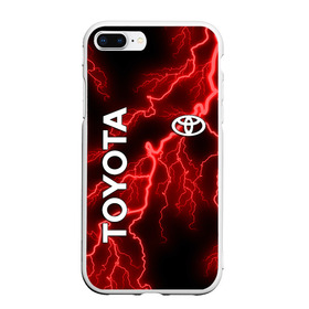 Чехол для iPhone 7Plus/8 Plus матовый с принтом TOYOTA в Тюмени, Силикон | Область печати: задняя сторона чехла, без боковых панелей | toyota | авто | автомобиль | логотип | марка | машина | молния | надпись | текстура | тоета | тойота