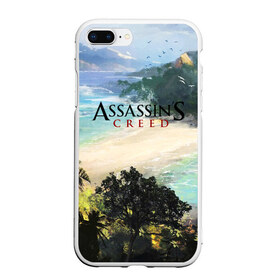 Чехол для iPhone 7Plus/8 Plus матовый с принтом ASSASSIN`S CREED в Тюмени, Силикон | Область печати: задняя сторона чехла, без боковых панелей | black flag | brotherhood | chronicles | creed | game | origins | revelations | rogue | syndicate | unity | valhalla | альтаир | ассасин | игры | кинжал | пираты