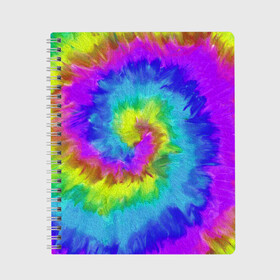 Тетрадь с принтом ХИППИ в Тюмени, 100% бумага | 48 листов, плотность листов — 60 г/м2, плотность картонной обложки — 250 г/м2. Листы скреплены сбоку удобной пружинной спиралью. Уголки страниц и обложки скругленные. Цвет линий — светло-серый
 | geometry | kaleidoscope | pastel | pattern | polyscape | space | summer | textures | tie dye | абстракт | геометрия | каледоскоп | космос | летняя | паттерн | полискейп | тай дай | текстура | текстуры | хиппи | цвета