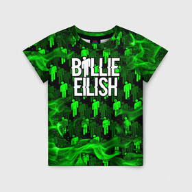 Детская футболка 3D с принтом BILLIE EILISH в Тюмени, 100% гипоаллергенный полиэфир | прямой крой, круглый вырез горловины, длина до линии бедер, чуть спущенное плечо, ткань немного тянется | ayelish | bad guy | bellyache | bilie eilish | bilie elish | billie | billie eilish | eilish | electronic | elish | music | били айлиш | билли айлиш | эйлиш | элиш