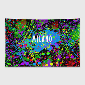Флаг-баннер с принтом Milano в Тюмени, 100% полиэстер | размер 67 х 109 см, плотность ткани — 95 г/м2; по краям флага есть четыре люверса для крепления | fashion | italy | milano | paint | vanguard | авангард | италия | краска | милан | мода | надпись | текст | фраза