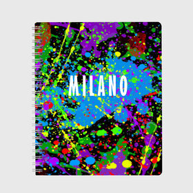 Тетрадь с принтом Milano в Тюмени, 100% бумага | 48 листов, плотность листов — 60 г/м2, плотность картонной обложки — 250 г/м2. Листы скреплены сбоку удобной пружинной спиралью. Уголки страниц и обложки скругленные. Цвет линий — светло-серый
 | fashion | italy | milano | paint | vanguard | авангард | италия | краска | милан | мода | надпись | текст | фраза