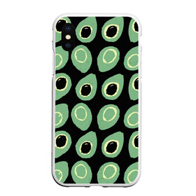 Чехол для iPhone XS Max матовый с принтом avocado в Тюмени, Силикон | Область печати: задняя сторона чехла, без боковых панелей | Тематика изображения на принте: avocado | авокадо | веганство | вегетарианство | еда | зеленый | земля | зож | листья | овощи | позиция | природа | фрукты