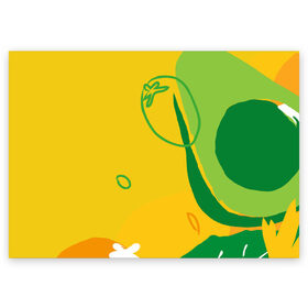 Поздравительная открытка с принтом авокадо в Тюмени, 100% бумага | плотность бумаги 280 г/м2, матовая, на обратной стороне линовка и место для марки
 | avocado | авокадо | веганство | вегетарианство | еда | зеленый | земля | зож | листья | овощи | позиция | природа | фрукты