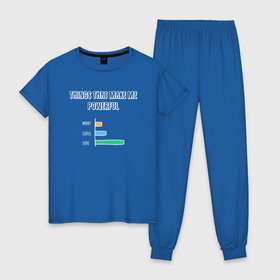 Женская пижама хлопок с принтом SUDO дает Силу в Тюмени, 100% хлопок | брюки и футболка прямого кроя, без карманов, на брюках мягкая резинка на поясе и по низу штанин | Тематика изображения на принте: coding | it | programming | sudo | кодинг | прогер | программирование | программист