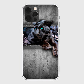 Чехол для iPhone 12 Pro Max с принтом Пантера и цветы в Тюмени, Силикон |  | 3д | 3д картина | 3дэ | голубые глаза | железо | животное | картина | кот | коты | кошка | метал | пантера | хищник | цветы | черная пантера