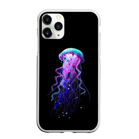 Чехол для iPhone 11 Pro Max матовый с принтом Jellyfish в Тюмени, Силикон |  | art | black. neon | jellyfish | медуза