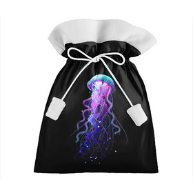 Подарочный 3D мешок с принтом Jellyfish в Тюмени, 100% полиэстер | Размер: 29*39 см | art | black. neon | jellyfish | медуза