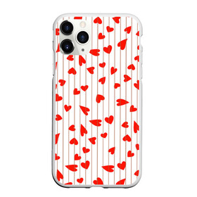 Чехол для iPhone 11 Pro матовый с принтом Просто сердечки в Тюмени, Силикон |  | heart | hearts | lines | red | в | забавные | красные | линии | любовь | полоску | полосы | прикольные | рисунки | сердечки | сердце