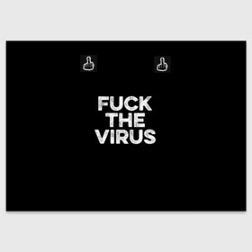 Поздравительная открытка с принтом Fuck virus в Тюмени, 100% бумага | плотность бумаги 280 г/м2, матовая, на обратной стороне линовка и место для марки
 | Тематика изображения на принте: corona | virus | антикорона | надпись | текст | фраза