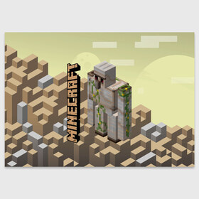Поздравительная открытка с принтом Minecraft в Тюмени, 100% бумага | плотность бумаги 280 г/м2, матовая, на обратной стороне линовка и место для марки
 | Тематика изображения на принте: minecraft | копатель | кубики | майкрафт | майнкрафт | мморг | мультиплеер | пиксели | пиксельная игра | развивающая игра | рпг | строительство | стройка