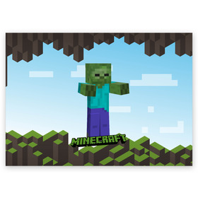 Поздравительная открытка с принтом Minecraft в Тюмени, 100% бумага | плотность бумаги 280 г/м2, матовая, на обратной стороне линовка и место для марки
 | minecraft | копатель | кубики | майкрафт | майнкрафт | мморг | мультиплеер | пиксели | пиксельная игра | развивающая игра | рпг | строительство | стройка