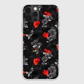 Чехол для iPhone 12 Pro Max с принтом Красные цветы в Тюмени, Силикон |  | весна | дача | летние цветы | летняя | лето | паттерн | розы | сад | свежесть | текстуры | узор | цветы