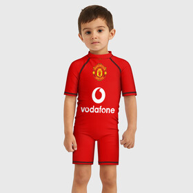 Детский купальный костюм 3D с принтом Манчестер Юнайтед (Rooney) в Тюмени, Полиэстер 85%, Спандекс 15% | застежка на молнии на спине | manchester united | mu | rooney | vodafone | красные дьяволы | легенда манчестера | манки | манчестер юнайтед | номер 8 | ретро форма манчестер юнайтед | старая форма | уэйн руни