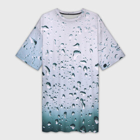 Платье-футболка 3D с принтом Капли окно стекло дождь серо в Тюмени,  |  | Тематика изображения на принте: абстракция | блики | боке | брызги | вечер | вода | градиент | дача | дождь | капли | капли на стекле | лес | лето | мрачно | окно | природа | роса | свет | силуэты | симметрия | текстура | темный | фото