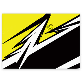Поздравительная открытка с принтом Borussia Dortmund в Тюмени, 100% бумага | плотность бумаги 280 г/м2, матовая, на обратной стороне линовка и место для марки
 | borussia | dortmund | juventus | lfc | sport | спорт | фк | футбол