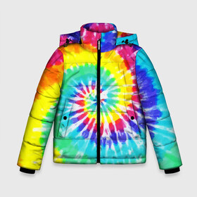 Зимняя куртка для мальчиков 3D с принтом TIE-DYE СТЕНА в Тюмени, ткань верха — 100% полиэстер; подклад — 100% полиэстер, утеплитель — 100% полиэстер | длина ниже бедра, удлиненная спинка, воротник стойка и отстегивающийся капюшон. Есть боковые карманы с листочкой на кнопках, утяжки по низу изделия и внутренний карман на молнии. 

Предусмотрены светоотражающий принт на спинке, радужный светоотражающий элемент на пуллере молнии и на резинке для утяжки | abstract | abstraction | color | geometry | paitnt | psy | абстракция | геометрия | краски | неоновые | психоделика