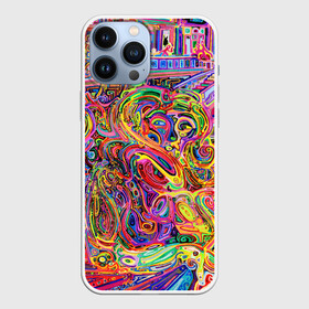 Чехол для iPhone 13 Pro Max с принтом НЕОНОВЫЕ ЛИНИИ   АБСТРАКЦИЯ в Тюмени,  |  | abstract | abstraction | color | geometry | paitnt | psy | абстракция | геометрия | краски | неоновые | психоделика