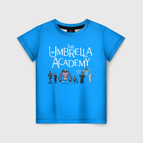 Детская футболка 3D с принтом The umbrella academy в Тюмени, 100% гипоаллергенный полиэфир | прямой крой, круглый вырез горловины, длина до линии бедер, чуть спущенное плечо, ткань немного тянется | dark horse comics | netflix | the umbrella academy | umbrella | академия амбрелла | белая скрипка | бен харгривз | комикс | комильфо | космобой | кракен | реджинальд харгривз | сеанс | слух